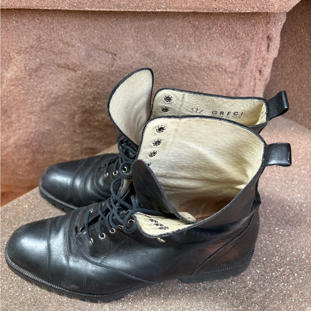 Black Leather Women Ankle Boots